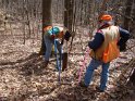 Examining a well casing for water, oil and gas.
